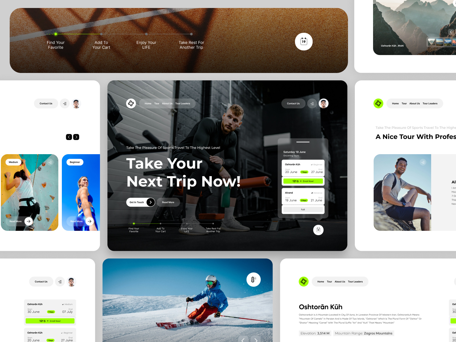 🎾 Sport Trip Website UiUx Design freelance landing page product design ui ui designer uiux uiux design website