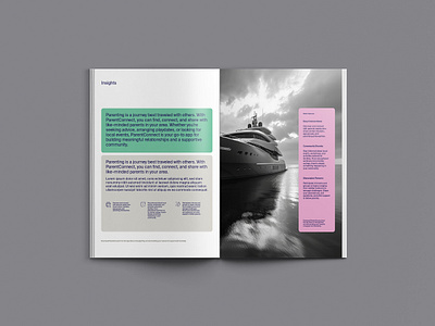 Double Spread Layout branding brochure graphic design layout magazine spread typography