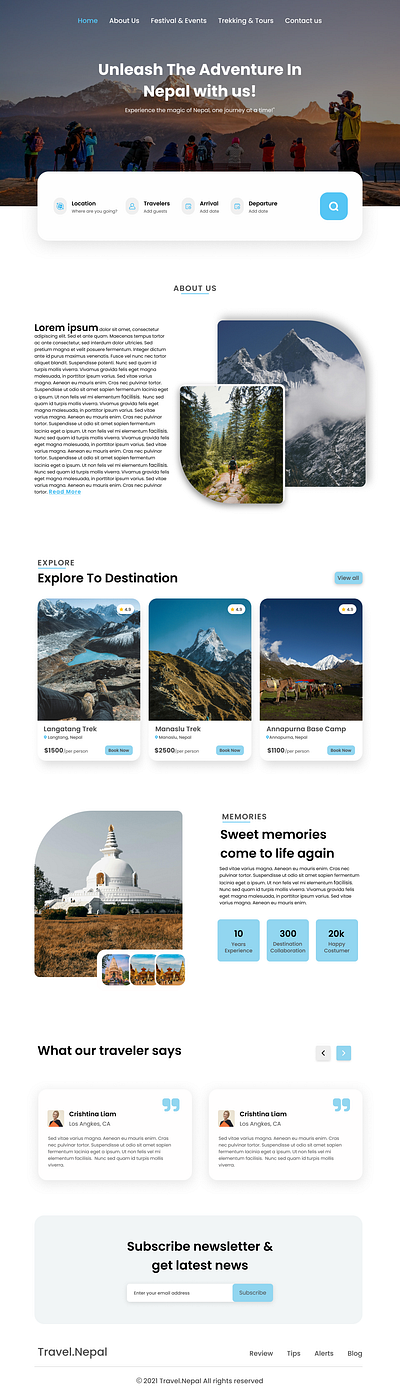 Travel.Nepal/travel website branding logo ui