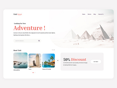 Visit Egypt Minimal Website daily ui design figma landing ui ux website