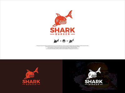 Shark Burger logo burger logo creative logo design flat logo icon logo letter logo logo logo design minimalist logo modern logo shark burger logo shark logo