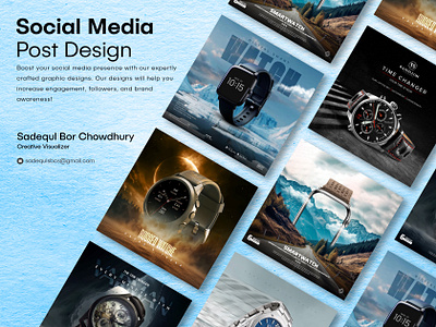 Social Media Ads - Watches branding creative post design graphic design manipulation social media ads watches social media manipulation social media post watches