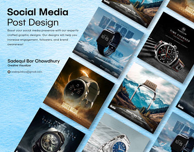 Social Media Ads - Watches branding creative post design graphic design manipulation social media ads watches social media manipulation social media post watches