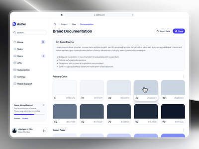 slothUI - World's Laziest Design System - Documentation UIUX black and white clean color color palette color palette ui color token ui color ui dashboard dashboard design dashboard ui documentation documentation dashboard documentation ui minimal modern slothui soft tailwind color ui ui ui design