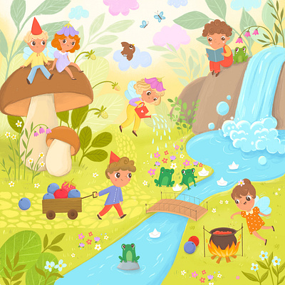 Children's illustration. Little fairies book book illustration children childrens childrens book fairies illustration kids