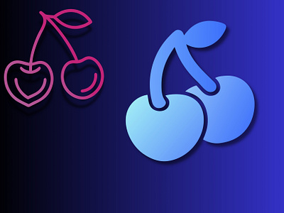 Stylized cherry & cherry icons design graphic design icon illustration ui