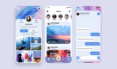 Social Media APP Design app design figma ios social media ui uiux