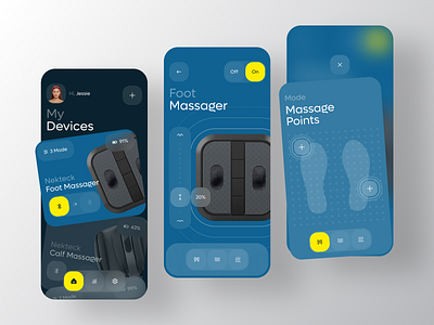 Nekteck Foot Massager - Smart AI Mobile App ai ai app app app design automation business design device ios iot massager mobile mobile app product design saas sas smart app software ui ux