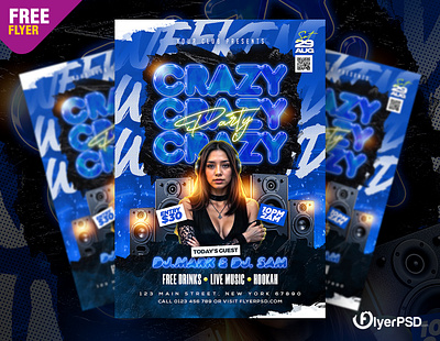 Free Flyer | Weekend Night Club Music Party Flyer PSD design event flyer flyer flyer psd free free flyer free psd music club flyer part flyer psd psd flyer weekend party