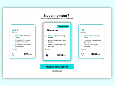 Pricing Table | Daily UI Challenge #65 product design ui ui design web design