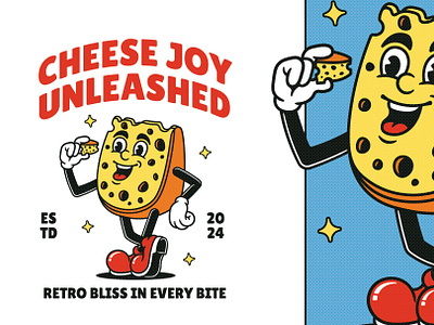 Joy Cheese brand brand identity branding character cheese classic design food graphic design illustration logo mascot retro vector vintage