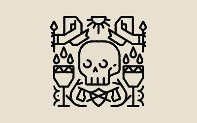 Skull&Victory flag goblet graphic design icon illustration line logo shield skull sun ui