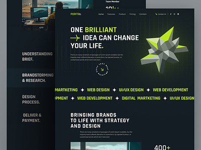 PROFTin - PORTFOLIO Landing Page brand website branding ui ux web design website hero