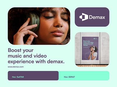 Demax brand identity branding design graphic design icon logo logo design minimal music sounds video