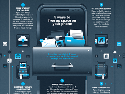 5 ways to free up space on your phone (Which?) app illustration infographic iphone phone smart