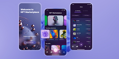 NFT Marketplace App Design app app design blockchain figma ios marketplace nft