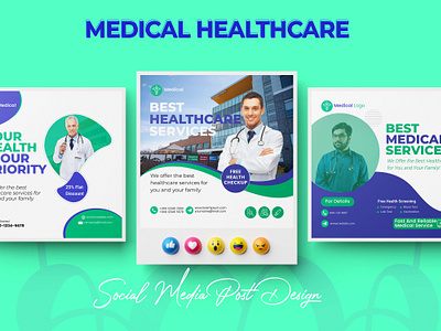 Medical Healthcare Social Media Post Design banner checkup clinic dental doctor health healthcare lab labrotary marketing medical medicine nurse patient pharmecy post proffesional social media social media post treatment