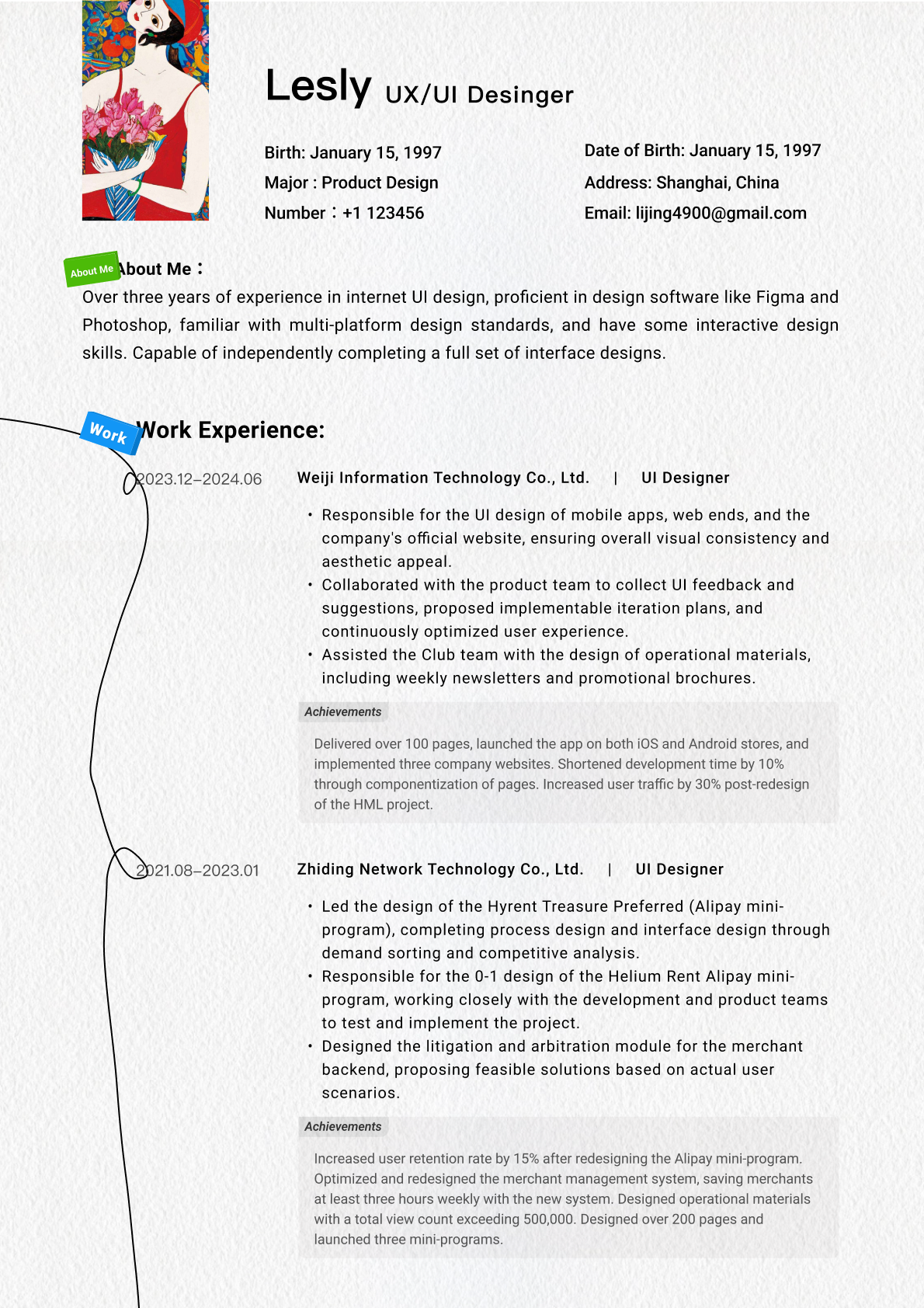 Designer Resume in 2024 design graphic design resume ui