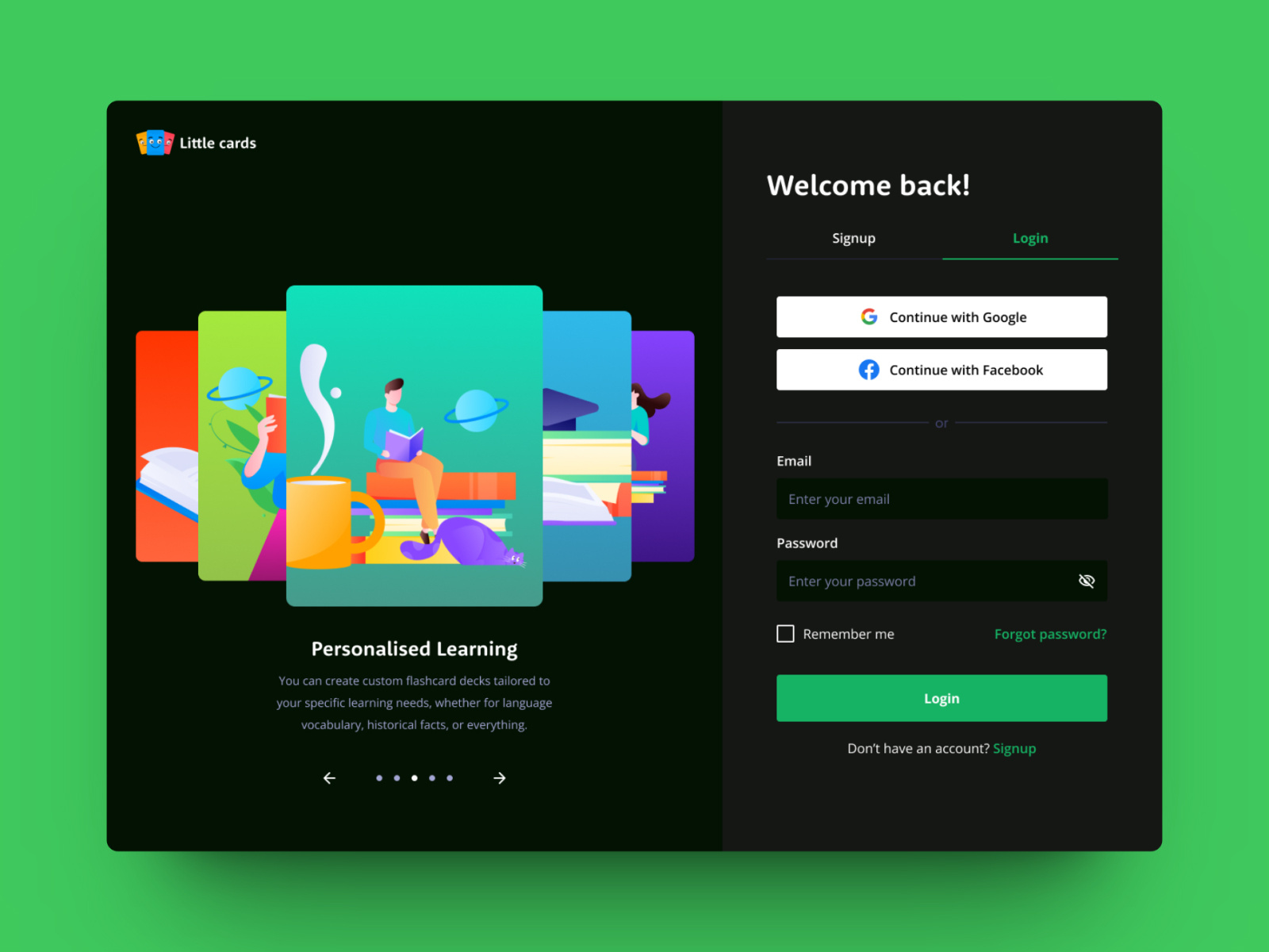 Little cards: A playful flashcard web app design figma flashcard web app ui ui design uiux user experience user experience design user interface user interface design web app design web design web development
