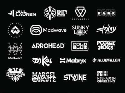 A collection of logo designs for the Music industry logo design