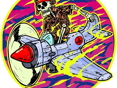 Custom Vintage T-shirt Illustration apparel design edgy graphic design grunge poster design retro skeleton design t shirt design vintage illustration