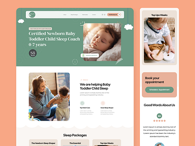 Baby Sleep Landing page with mobile responsive banner design branding creative design design graphic design illustration logo ui ux website