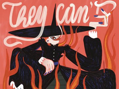 They can't burn us all advertisement advertising book cover design editorial illustration magazine procreate witch of salem women power