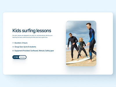 Surfing Lessons Section Design 🌊🏄‍♂️ adventure beach creativedesign ocean sportsdesign sportsui surfclub surfing ui uidesign ux uxdesign waves webdesign webui