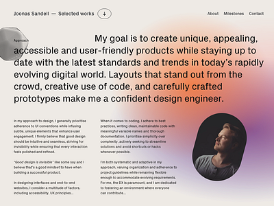 Joonas Sandell — Portfolio: Approach page flat gradient web