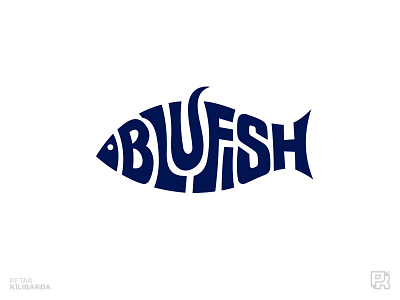 Blufish (Client's work) blue fish wordmark