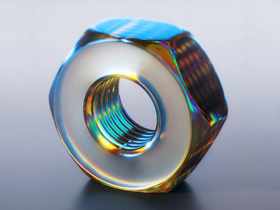 Glass Bolt 3d 3d design 3d render bolt design graphic design realistic glass