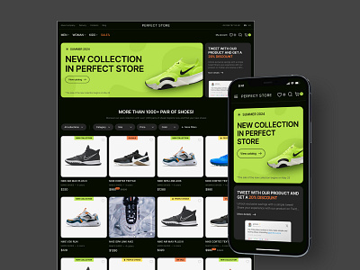 E-commerce website design for a footwear brand adaptive web design concept design ecommerce figma store ui uidesign uiux user interface design web website