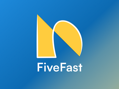 FiveFast Logo blazing fast blue branding cloud figma five graphic design hosting illustrator logo minimal ui yellow