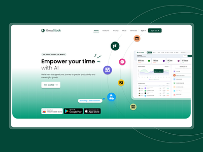 Grow Stack (WebApp) - Design Concept aimarketing figmadesign growstack marketingsolutions marketingtools uiux