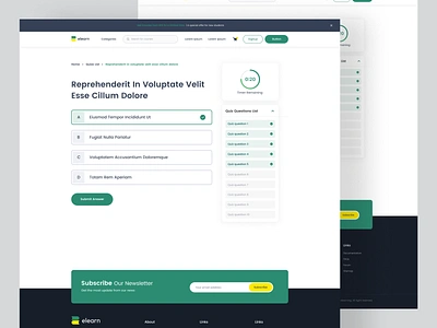 E-Learning Quiz Page Design. branding course dailyui design e learning quiz page sajjad ui ux web website