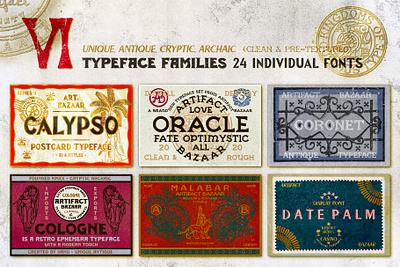 Complimentary Fonts ancient antique artifact badges brushes complimentary ephemera font pairing font pairings fonts gold design gold foil ipad procreate retro stamps texture typeface vectors vintage