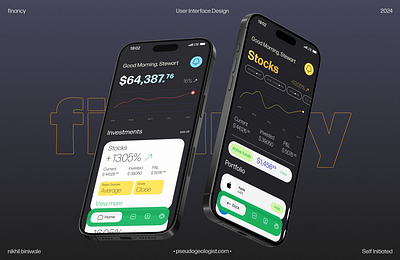 Financy • Manage your Investments | An iOS app for everyone app branding design finance graphic design illustration information graphics interface investment logo stocks tracking trading ui user experience user interface