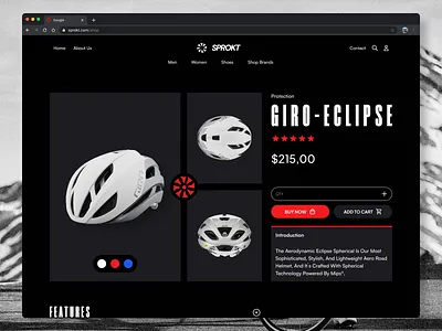 Sprokt Bike Marketplace - Detail Page 🛒 bike bike shop bold bold design dark detail detail page ecommerce landing page marketplace online store shopofy shopping store ui web web design website