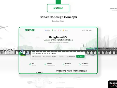 Shohoz Hero Section Redesign air bangladesh bus bus ticketing herosection homepageredesign launch redesign shohoz ticketbooking train traveltech ui ux webdesign