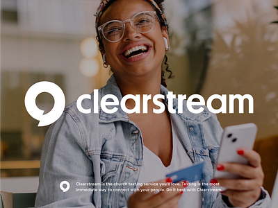 Clearstream Logo app branding chat bubble logo