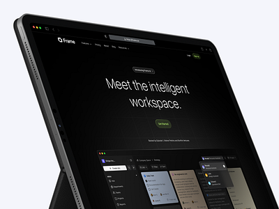 Frame 3.0 Website clean design company profile company website dark design dark theme frame frame so hero hero section joinframe landing page saas saas website ui ui design uiux user interface ux design web design website