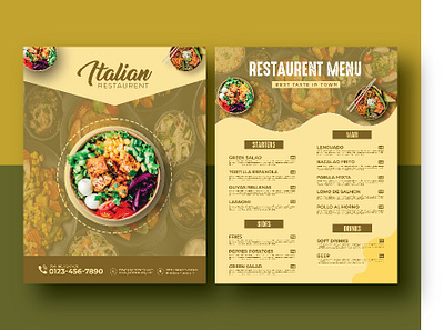 Restaurant menu flyer food food menu graphic design menu poster menus poster restaurant menu