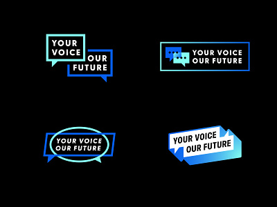 Your Voice Our Future options branding bubble conversation discussion logo talk