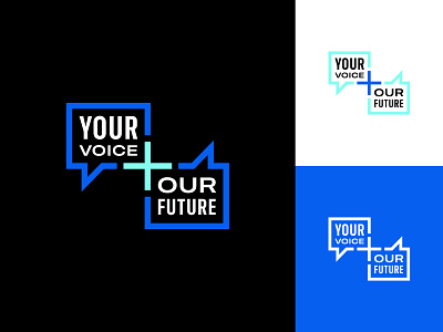 Your Voice Our Future branding bubble conversation discussion logo plus talk