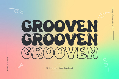 Grooven - Stylish Groovy Font brand branding creative design font logo logotype merchandise product products typeface ui