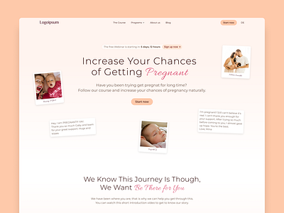 Pregnancy Course Landing Page center aligned course hero landing page pregnancy pregnancy course ui ux web webdesign z align z hero