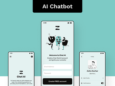 Conversational AI Chatbot 2024 ai aichatbot app chatbot chatgpt design figma fun mobileapp ui