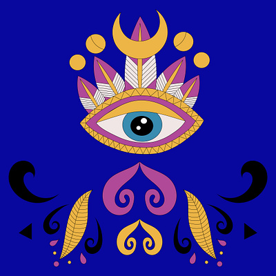 Cute Magical eye symbol and moon tattoo app branding design graphic design illustration logo typography ui ux vector