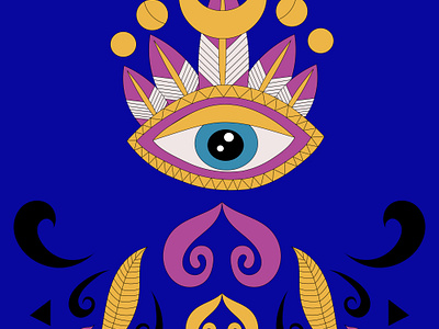 Cute Magical eye symbol and moon tattoo app branding design graphic design illustration logo typography ui ux vector