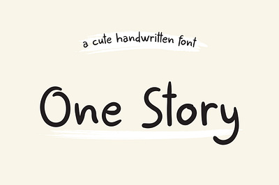 One Story - Cute Font brand branding creative cute font design font handwriting font logo logo font logotype products typeface ui